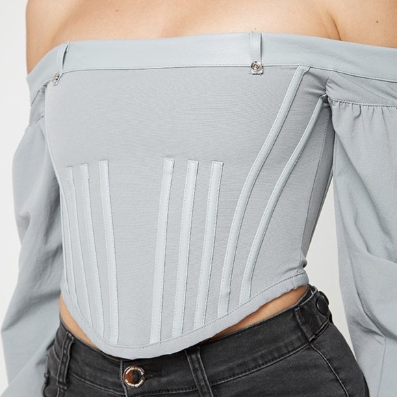 MANIERE DE VOIR ⭐️ CROP TOP ⭐️ PRINCESS SLEEVES ⭐️ ONLY TRIED ON ONCE - Picture 5 of 7